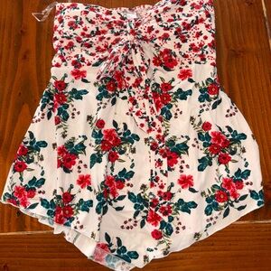 Floral Strapless Halter Top